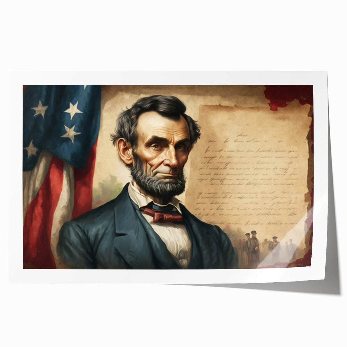 Extra large rolled print of Washington DC scenery with Lincoln Memorial in muted gray tones, ideal for art wall dining room.