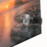 Large abstract wall art of Olympic scenery in Washington on acrylic glass, featuring mid-century modernist style.