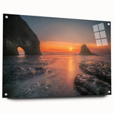 Acrylic print of Olympic National Park with vivid green and blue tones, ideal for enhancing bedroom or dining room decor.