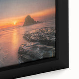 Framed canvas featuring a textured depiction of the Olympic landscape in black with colorful accents.