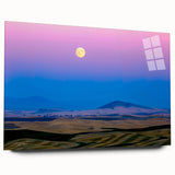 Large abstract wall art of the Palouse scenery in Washington on acrylic glass, with soft earth tones.