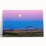Black and white photo of rolling Palouse hills on stretched canvas, ideal for kitchen wall art.