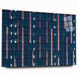 Large abstract depiction of Seattle skyline in muted gray on acrylic glass, ideal for bedroom or dining room art.