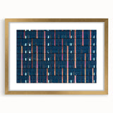 Extra large abstract art print of Seattle skyline in textured gold frame, ideal for living room decor.