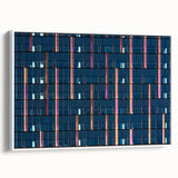 Vintage poster art of Seattle skyline in vibrant colors on a large framed canvas, ideal for living room decor.