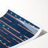 Extra large wall art featuring line art flowers in soft gray tones on a rolled print, suitable for large living room spaces.