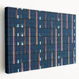Large stretched canvas featuring a detailed Seattle skyline in cool gray tones, ideal for kitchen wall art.