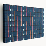 Large stretched canvas featuring a detailed Seattle skyline in cool gray tones, ideal for kitchen wall art.