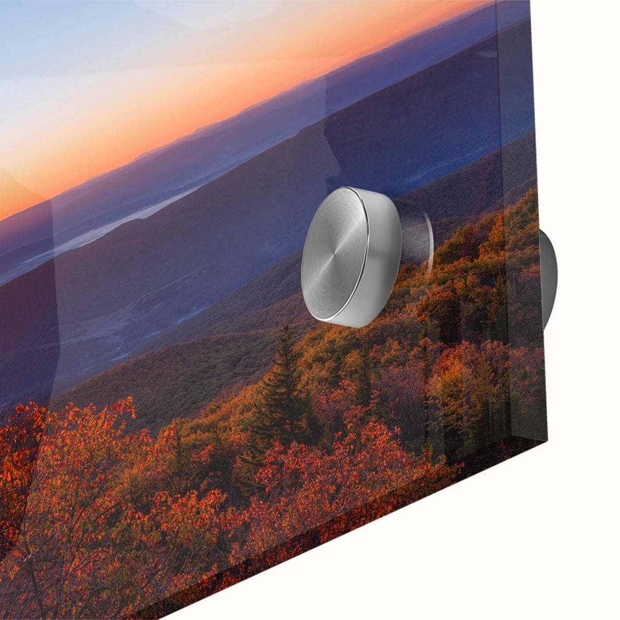 Large abstract wall art depicting West Virginia scenery in mid-century modernist style.
