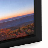 Extra large black wall art featuring a textured West Virginia scenery in vibrant colors on framed canvas.