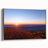 Landscape art painting of West Virginia scenery on a framed canvas, featuring vibrant colors with a vintage poster style.