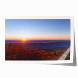 Rolled print of West Virginia scenery with lush greenery and floral accents, suitable for dining room wall art.