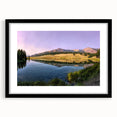 Extra large framed print of colorful abstract art depicting Yellowstone scenery, ideal for living room decor.