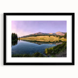 Extra large framed print of colorful abstract art depicting Yellowstone scenery, ideal for living room decor.