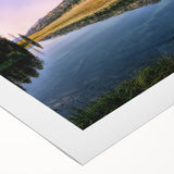 Art deco poster of Yellowstone scenery on rolled canvas, featuring muted earth tones, ideal for dining room wall art.