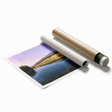 Extra large rolled print of Yellowstone scenery featuring vibrant green and blue hues, ideal for classy bathroom wall art.