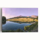 Black and white stretched canvas of Yellowstone scenery, ideal for kitchen wall art.