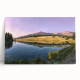 Black and white stretched canvas of Yellowstone scenery, ideal for kitchen wall art or bedroom ambiance.