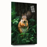 Large abstract wall art on acrylic glass depicting spring themes in vibrant green and pink tones.