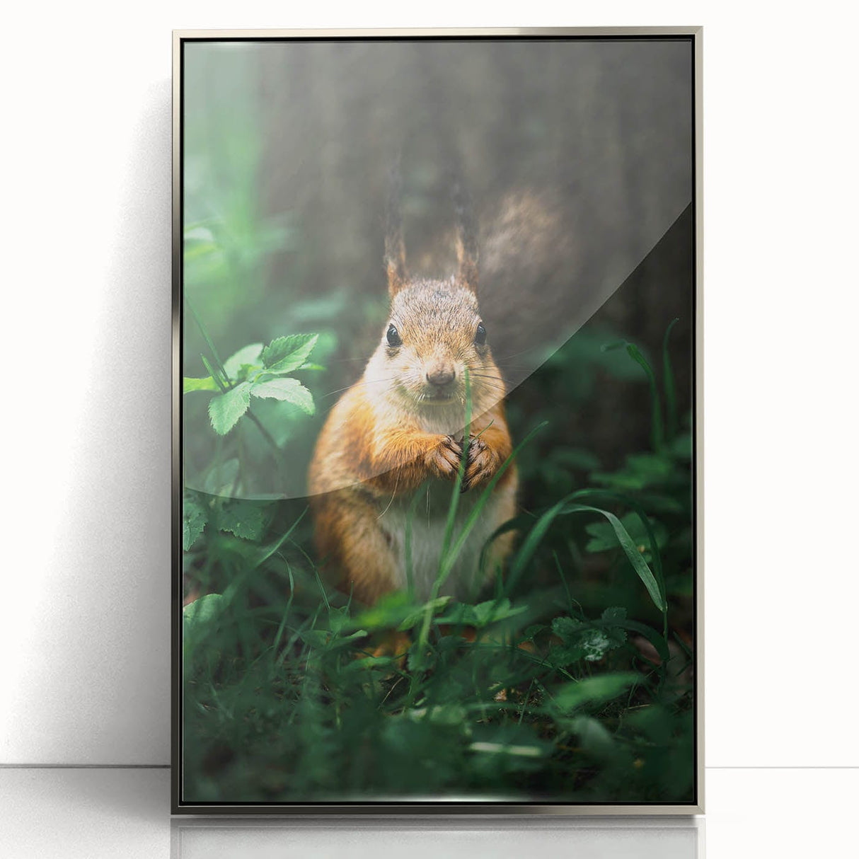 Mid-century modernist art depicting spring with soft pastel shades on a framed acrylic print, suitable for nursery wall art.