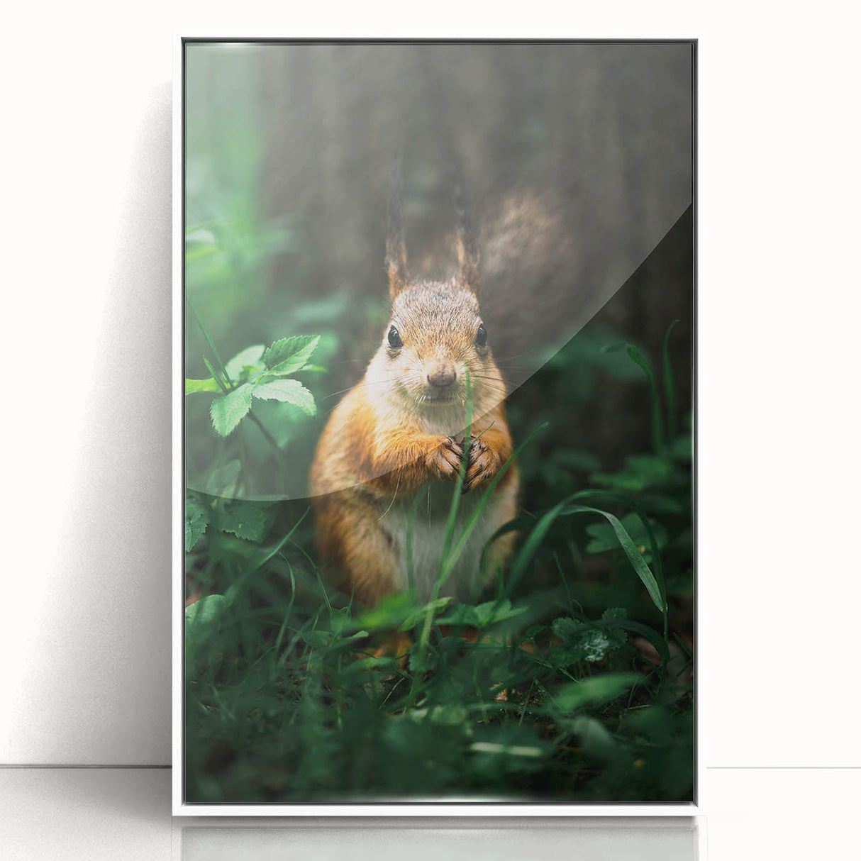 Acrylic print of a spring-themed modern art wall decor, featuring pastel shades and art deco style.
