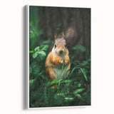 Vintage poster art of spring season on framed canvas, featuring colorful flora against a black background.