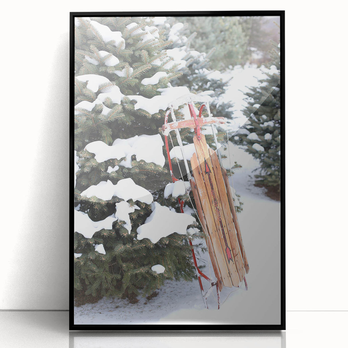 Large abstract wall art in black and white with mid-century modernist style, framed in acrylic.