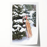 Winter-themed floral art on rolled canvas, featuring muted blue and white tones, ideal for dining room wall decor.