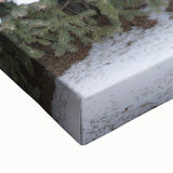 Winter landscape painting on large canvas, featuring black and white tones, ideal for bedroom wall art.