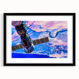 Satellite Over Earth Wall Art - Vibrant NASA Exploration Canvas