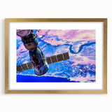 Satellite Over Earth Wall Art - Vibrant NASA Exploration Canvas