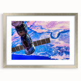 Satellite Over Earth Wall Art - Vibrant NASA Exploration Canvas