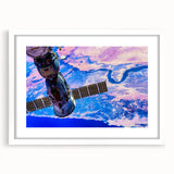 Satellite Over Earth Wall Art - Vibrant NASA Exploration Canvas