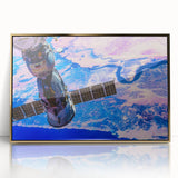 Satellite Over Earth Wall Art - Vibrant NASA Exploration Canvas