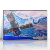 Satellite Over Earth Wall Art - Vibrant NASA Exploration Canvas