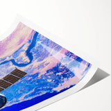 Satellite Over Earth Wall Art - Vibrant NASA Exploration Canvas