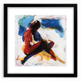 Modern Bedroom Wall Art – Bold Abstract Figure Framed Canvas Print