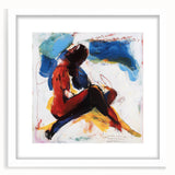 Modern Bedroom Wall Art – Bold Abstract Figure Framed Canvas Print