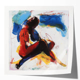 Modern Bedroom Wall Art – Bold Abstract Figure Framed Canvas Print