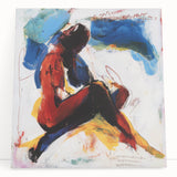 Modern Bedroom Wall Art – Bold Abstract Figure Framed Canvas Print