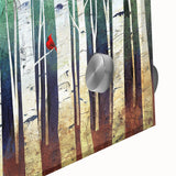 Framed Office Art - Birch Forest & Cardinal Modern Canvas