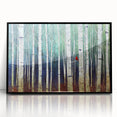 Framed Office Art - Birch Forest & Cardinal Modern Canvas