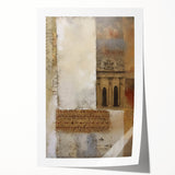 Abstract architecture wall art print showcasing dynamic geometric shapes in vibrant colors, rolled for easy shipping in a protective cardboard tube. Perfect for modern decor.