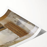 Abstract architectural wall art print showcasing vibrant geometric shapes and colors, rolled and packaged securely in a protective cardboard tube for easy display.