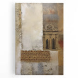 Abstract architectural wall art on stretched canvas showcasing vibrant colors and geometric patterns, perfect for modern home decor and artistic expression.