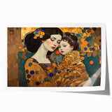 Abstract figurative wall art print showcasing vibrant colors and dynamic shapes, rolled and ready for display in a stylish setting, enhancing modern decor.