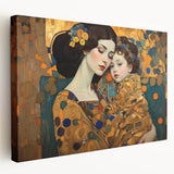 Abstract figurative wall art on stretched canvas showcasing vibrant colors and dynamic shapes, ideal for modern home decor or artistic spaces.