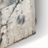 Close-up view of vibrant abstract floral wall art, showcasing intricate details and colors on acrylic glass, perfect for modern home decor.