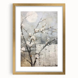 Abstract floral wall art framed in gold with a cream mat, showcasing vibrant colors and intricate designs, perfect for enhancing modern home decor.