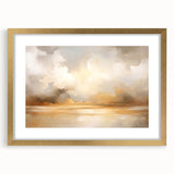 Abstract landscape wall art framed in gold with a white mat, showcasing vibrant colors and intricate patterns, perfect for modern home decor. Ideal for adding a touch of sophistication to living spaces.